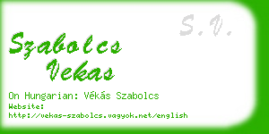 szabolcs vekas business card