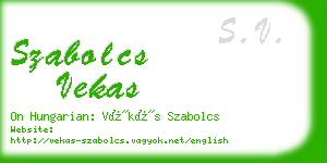 szabolcs vekas business card